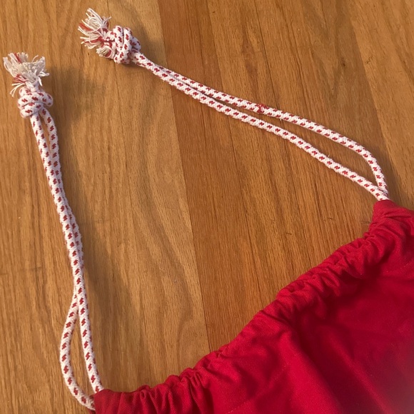 Holiday Christmas Bulb Dinosaur Canvas Cinch Sack Great Condition 20” W x 30” L - Picture 7 of 10